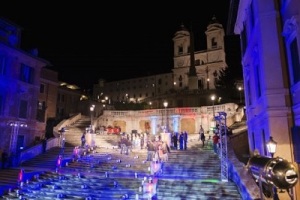 Roma, Piazza di Spagna prima dello spegnimento in occasione dell'Ora della Terra 2013 (foto Mirabile)