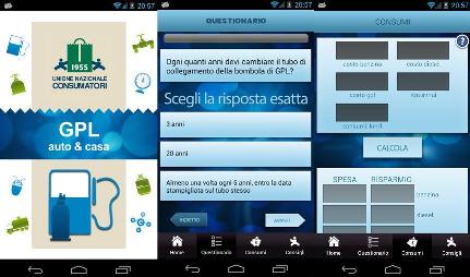 Un'app sul GPL, casa e auto