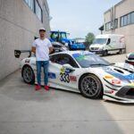 Luca Demarchi con la sua Ferrari 488 Challenge